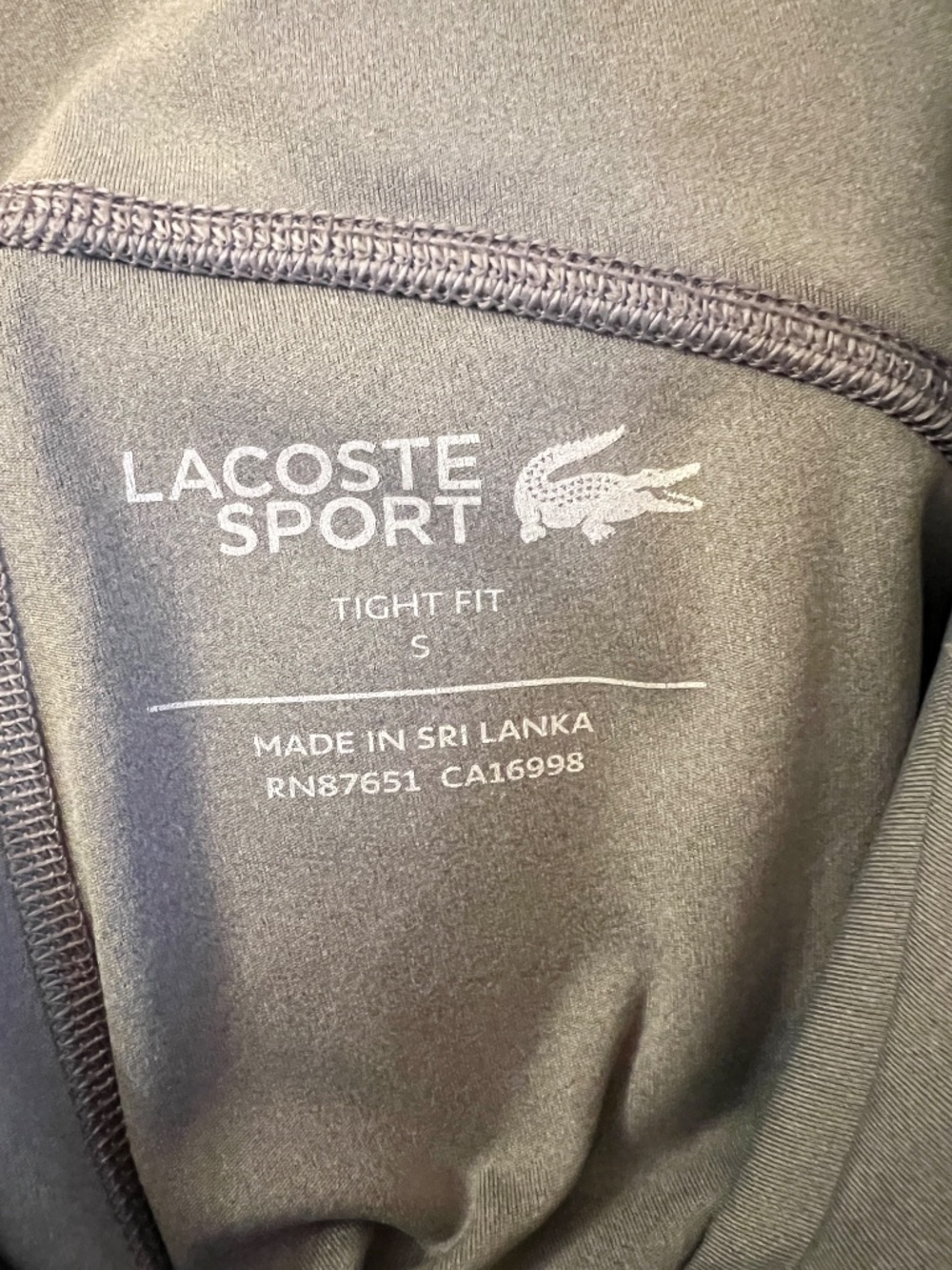 NWOT Women's Lacoste Sport Sculpting Tight Fit Leggings Gray Size SMALL - Picture 8 of 8